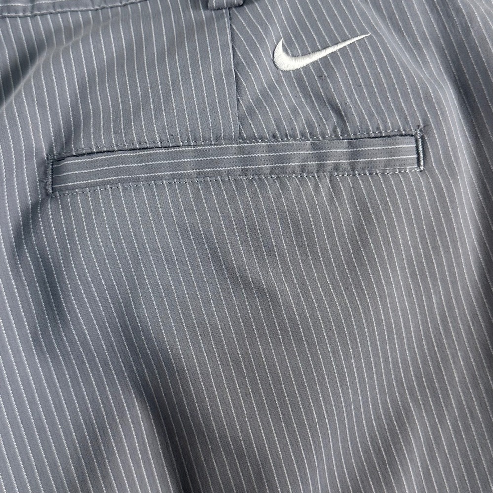 Nike Golf Dri-FIT Pinstripe Pants Mens 34x30 Grey White Flat Front Pants